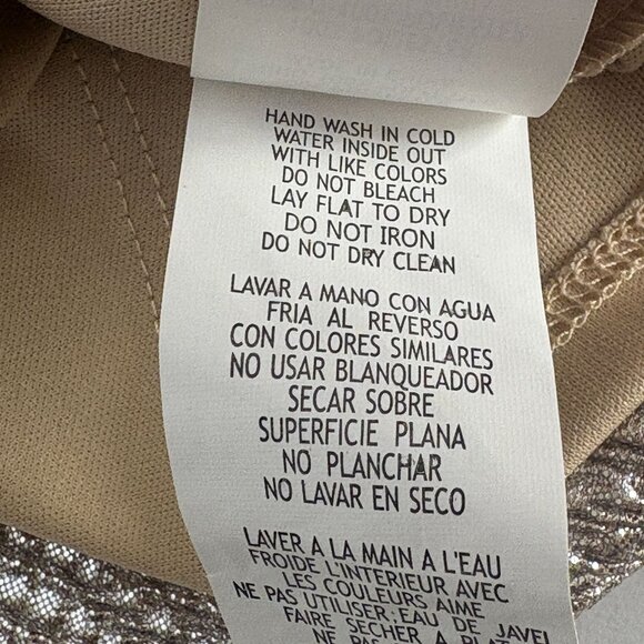 Marina Sheath Cocktail Dress Size 4 Silver Metallic Ruched Waist V Neck Holiday - Picture 8 of 12